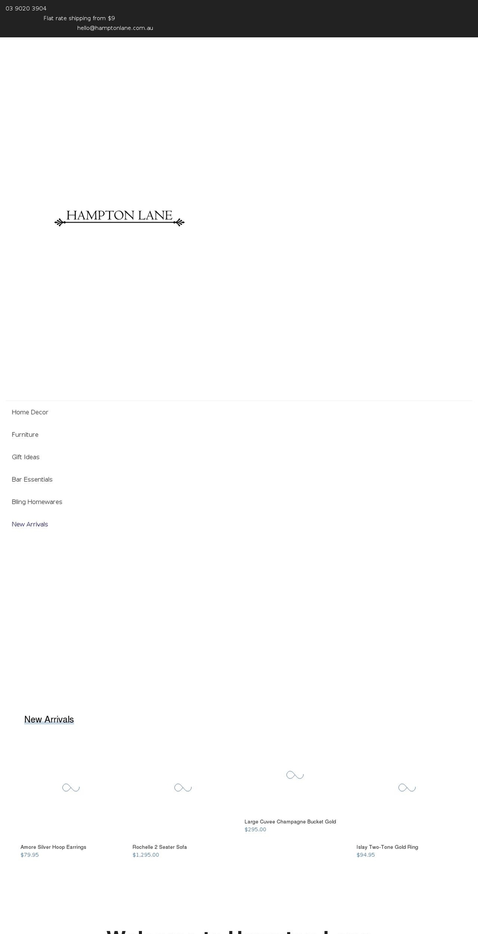hamptonlane.com.au shopify website screenshot