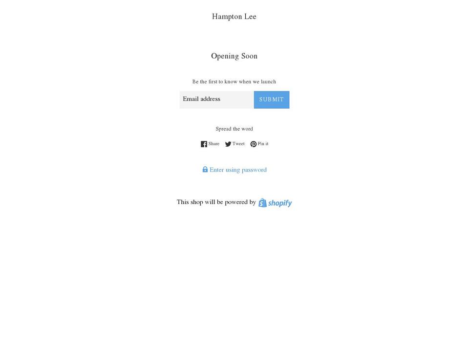 hamptonlee.com — Shopify storefront screenshot