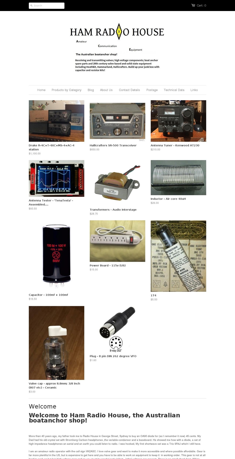 hamradiohouse.com shopify website screenshot