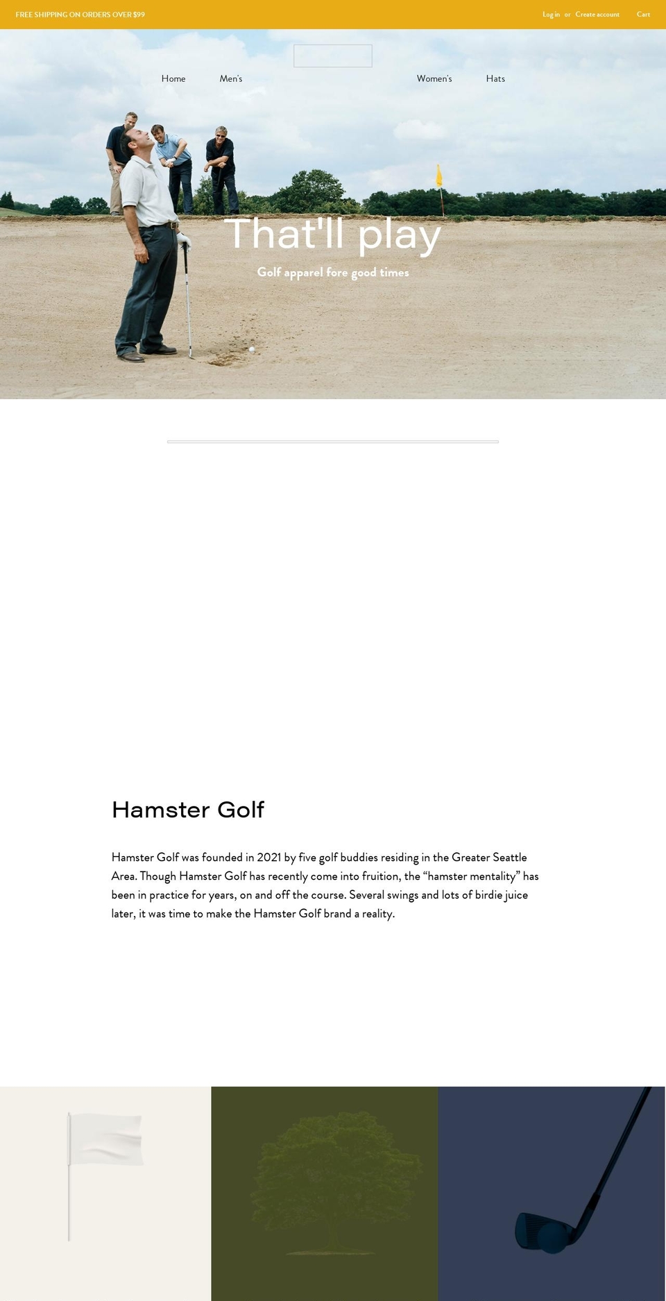 hamstergolf.com shopify website screenshot