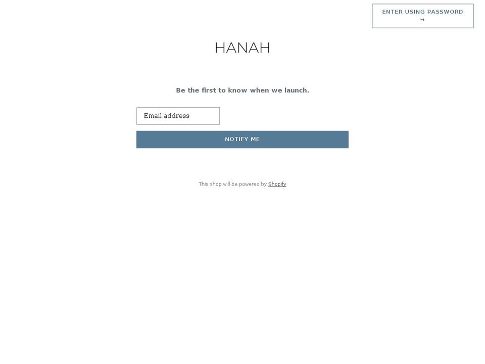 hanah.co.uk shopify website screenshot