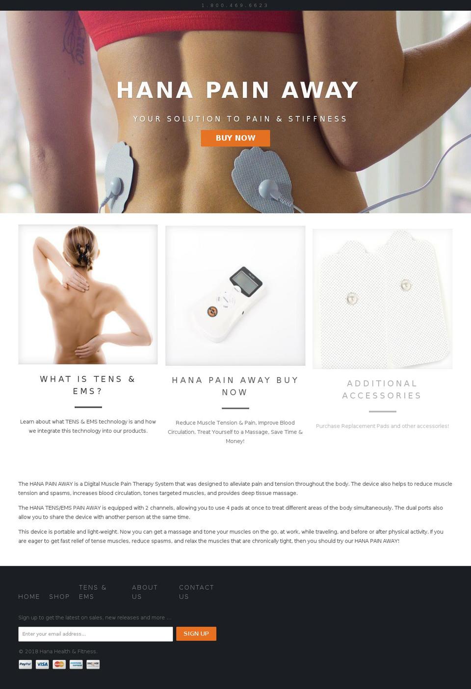 hanahealthandfitness.com — Shopify storefront screenshot