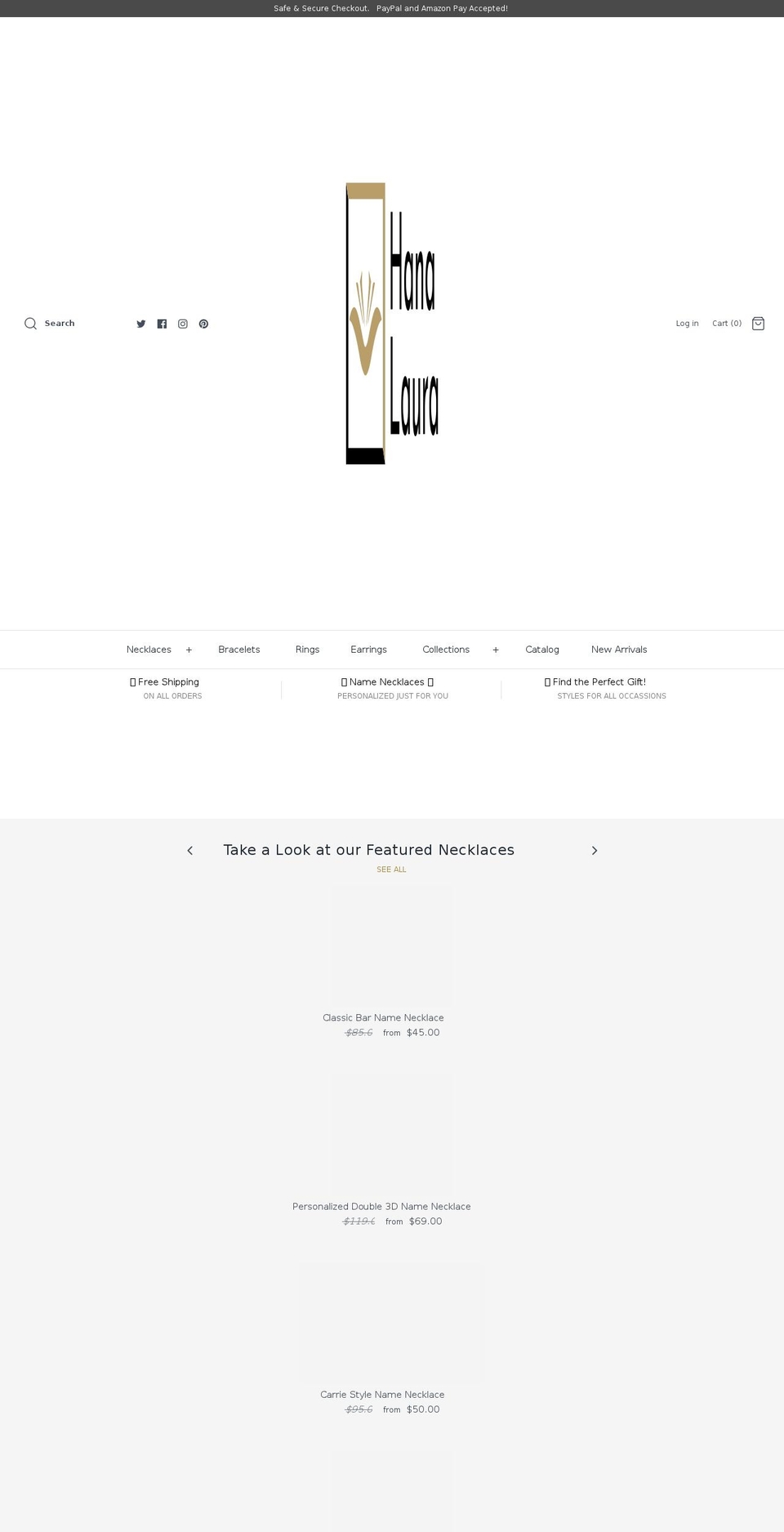 hanalaura.com shopify website screenshot