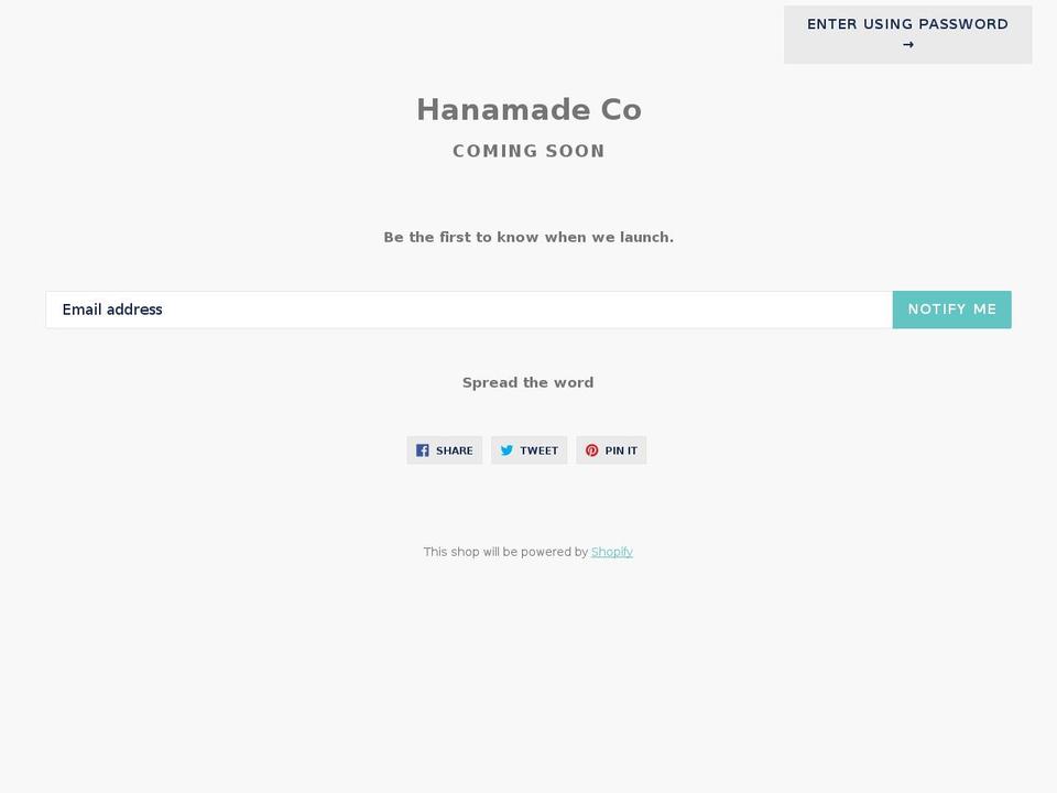 hanamadeco.com — Shopify storefront screenshot