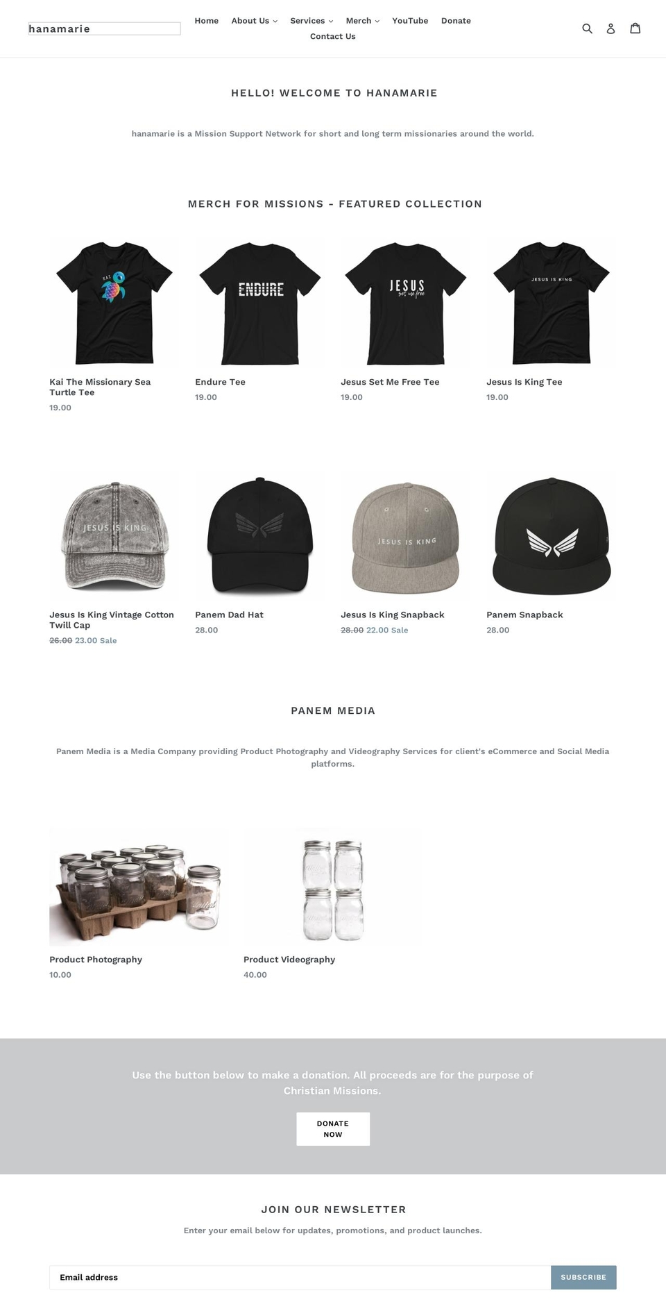 hanamarie.net shopify website screenshot