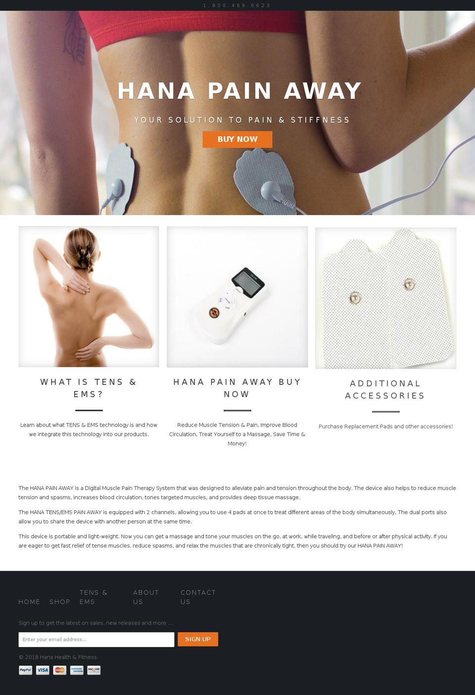 hanamassager.com — Shopify storefront screenshot