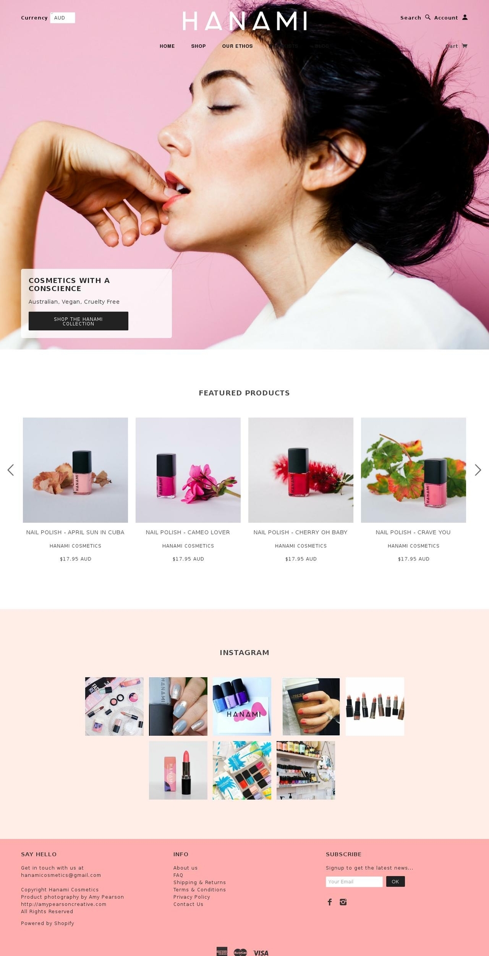 hanami.com.au shopify website screenshot