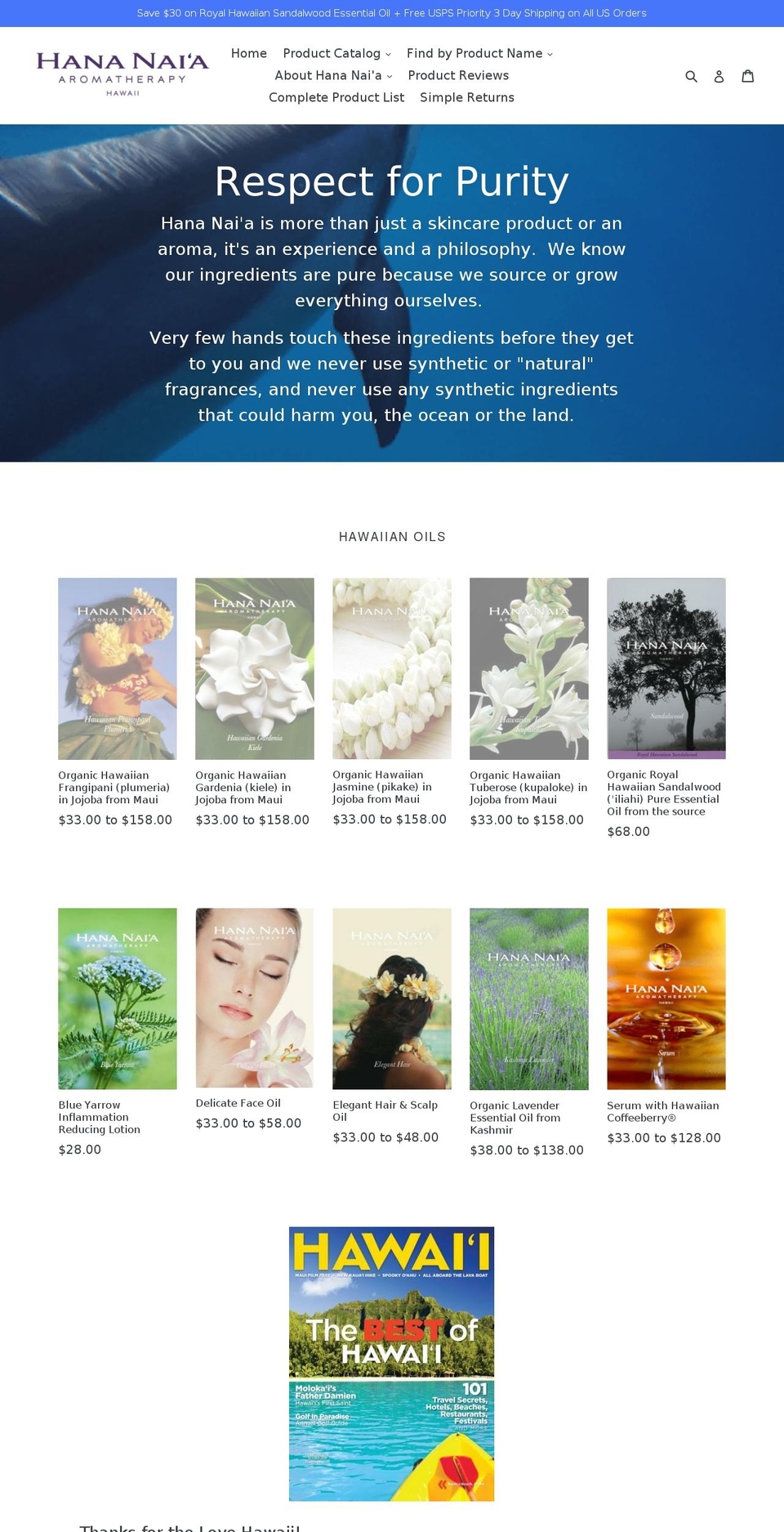 hananaia.org shopify website screenshot