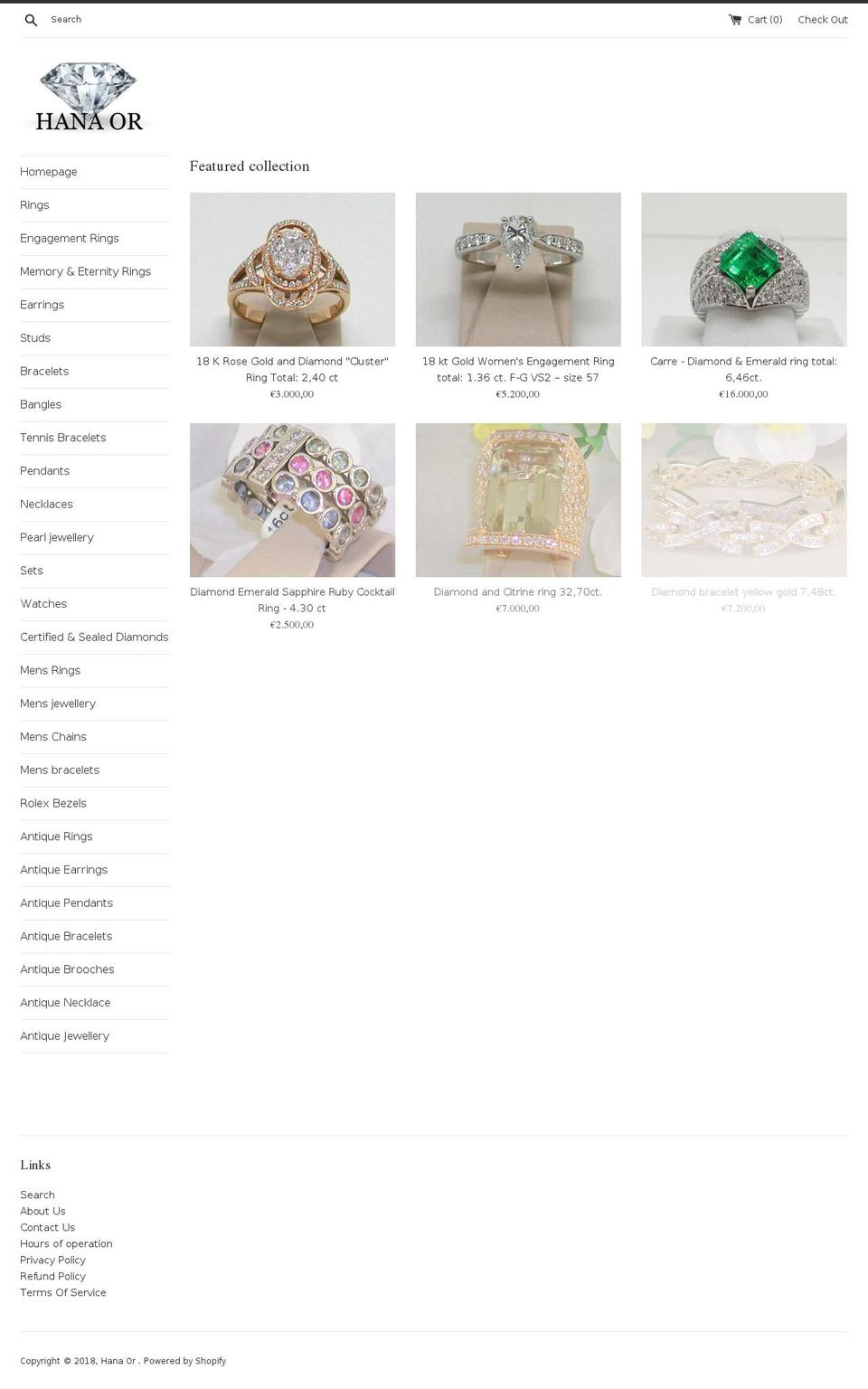 hanaor.com — Shopify storefront screenshot
