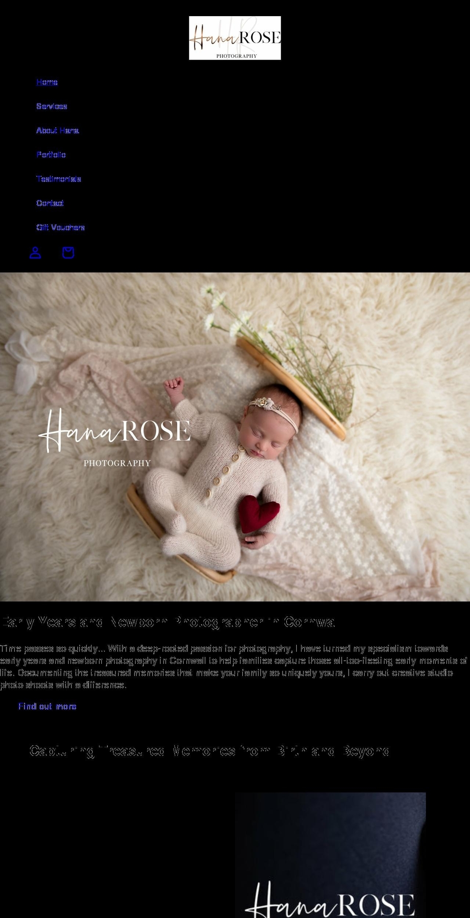 hanarosephotography.co.uk shopify website screenshot