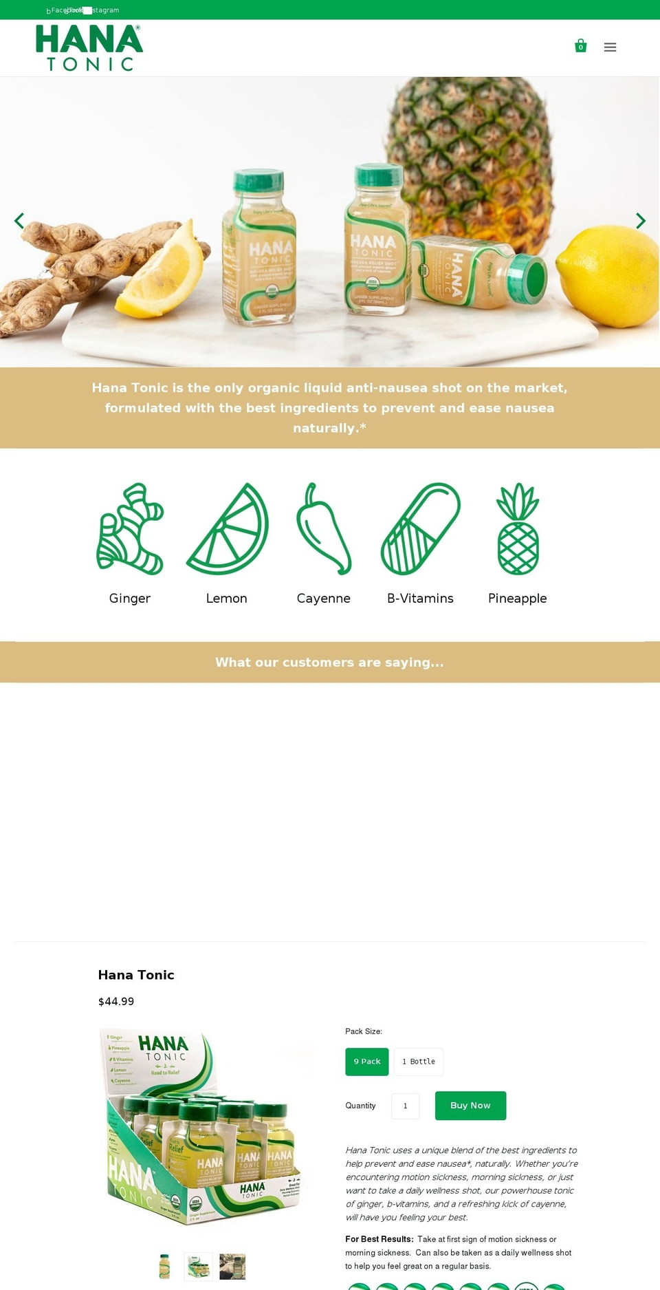 hanatonic.com shopify website screenshot