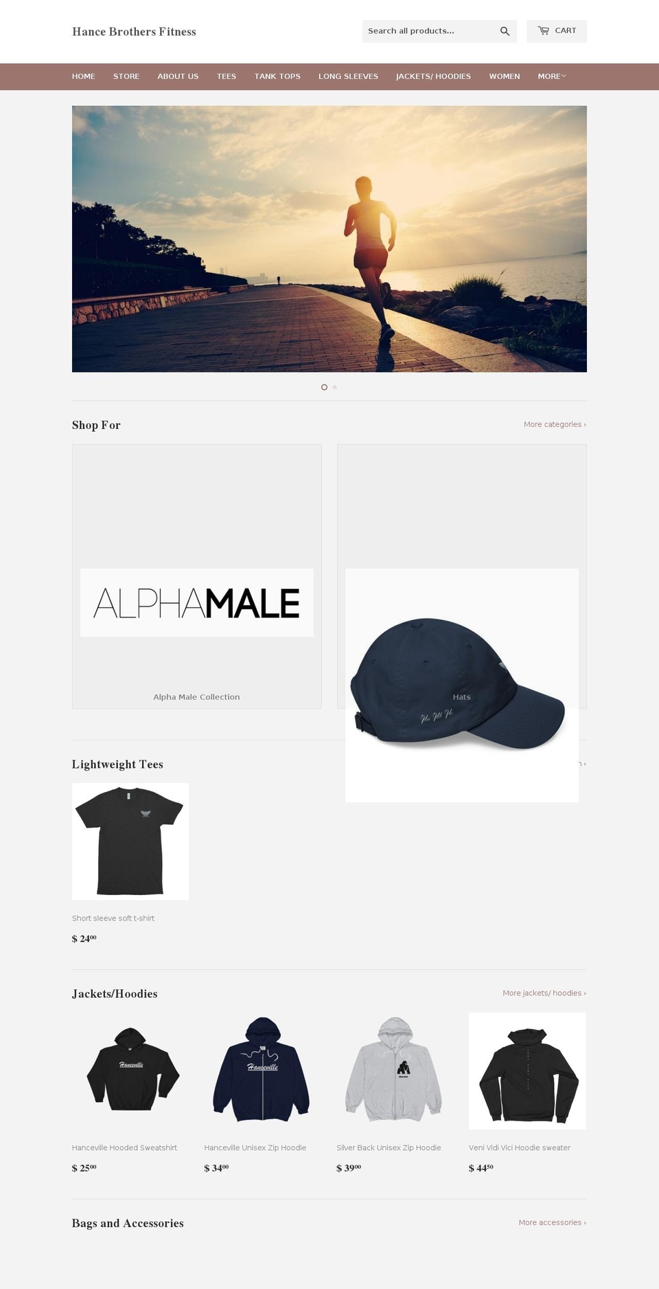 hancebrothersfitness.com — Shopify storefront screenshot