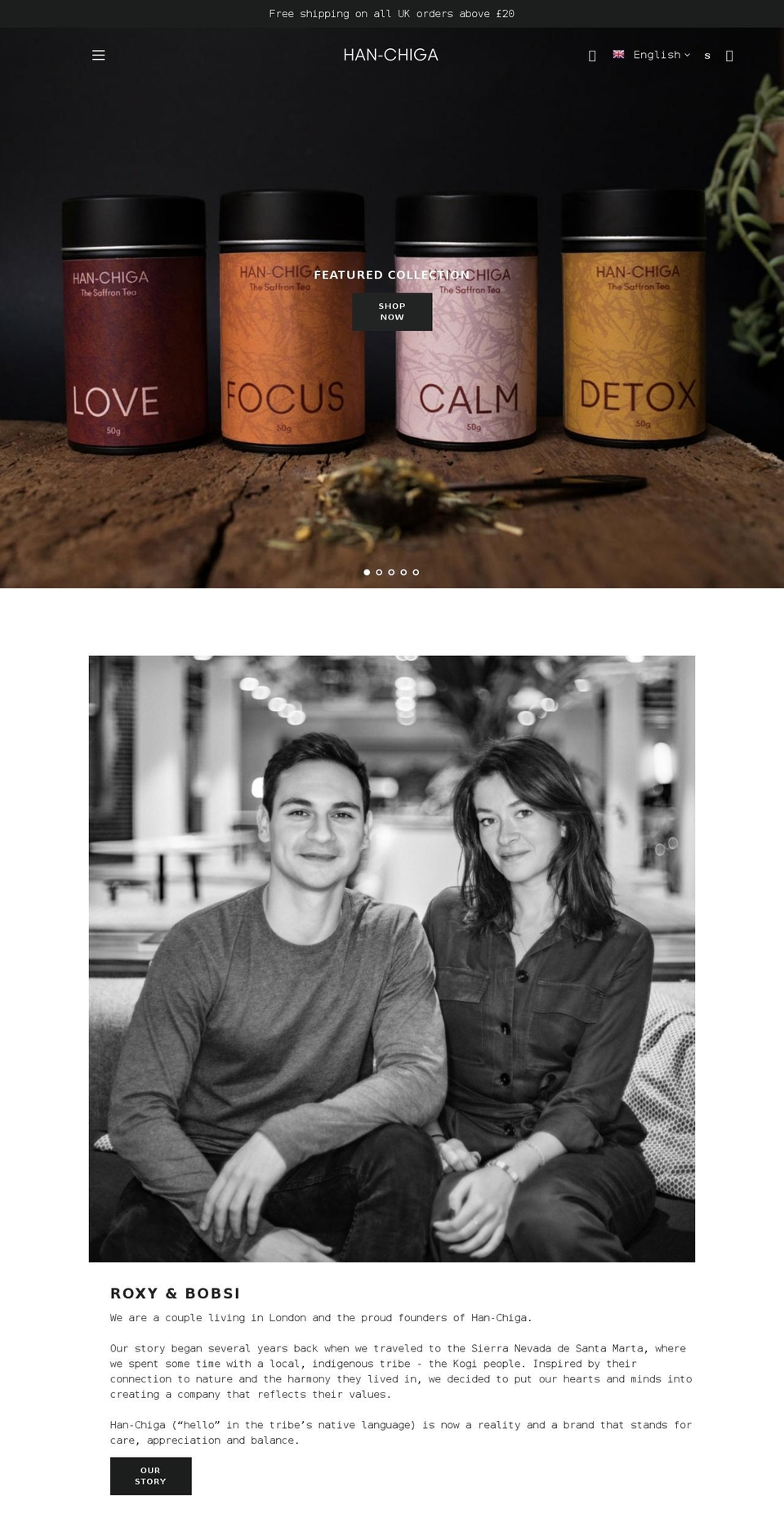 hanchiga.com shopify website screenshot