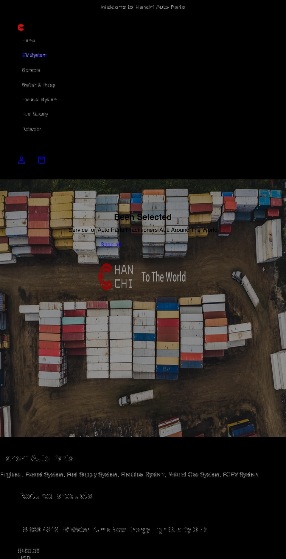 hanchitrade.com shopify website screenshot
