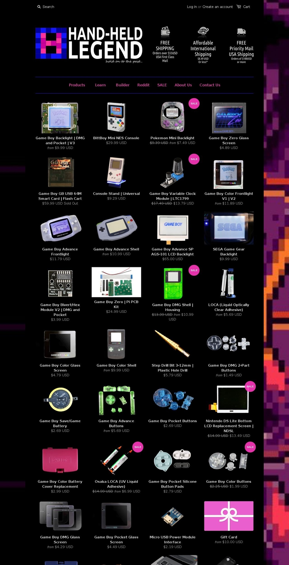 hand-held-legend.org shopify website screenshot