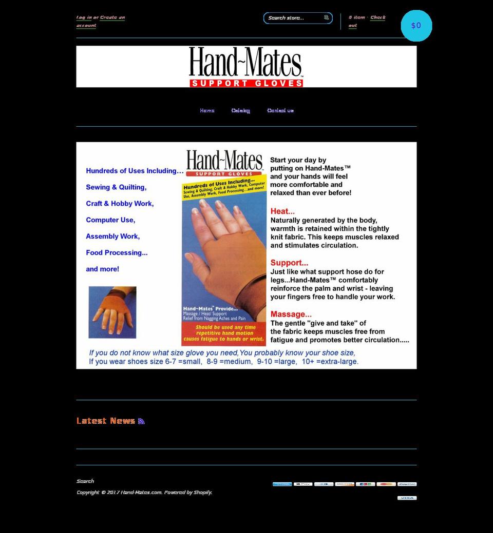 hand-mates.com shopify website screenshot
