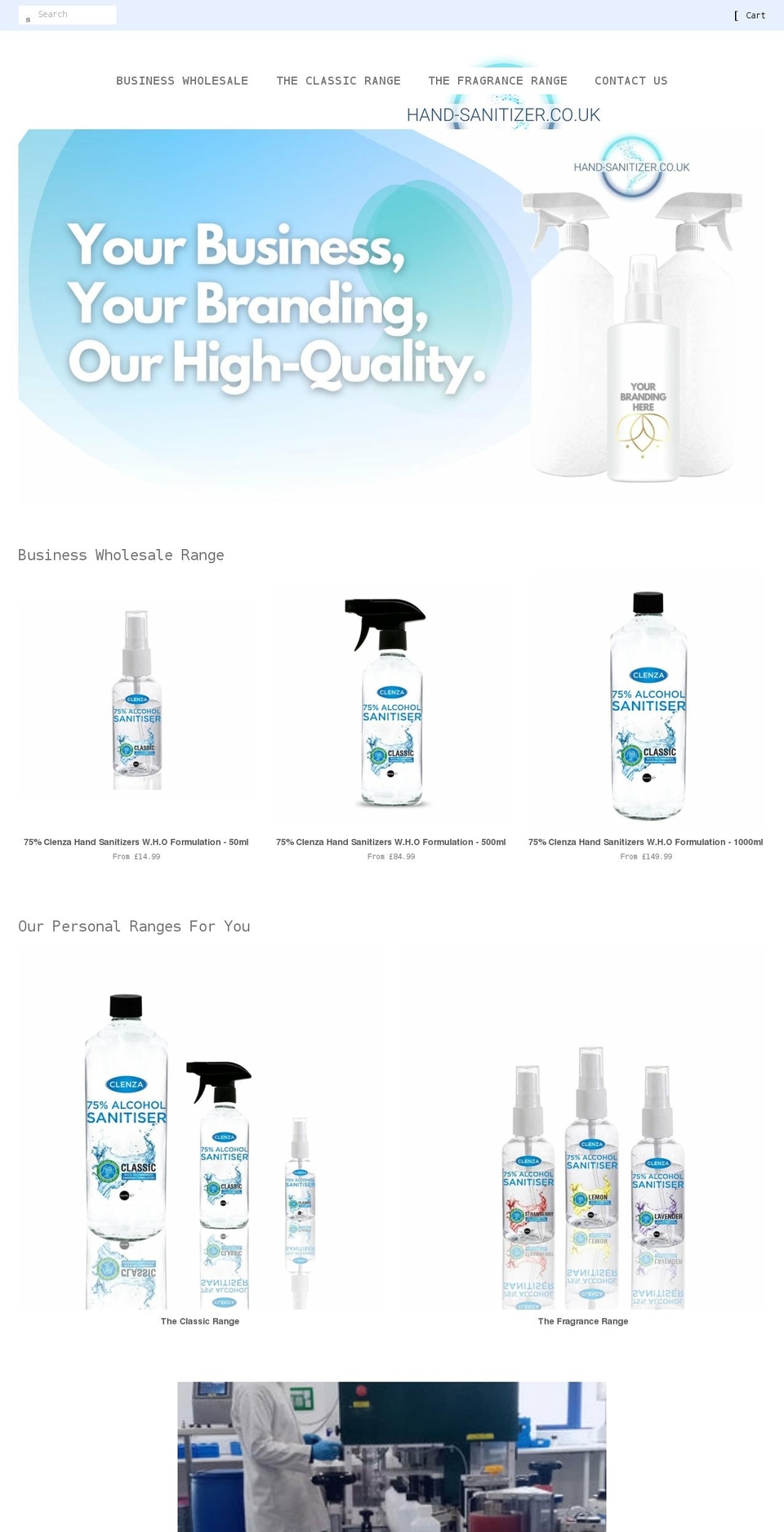 hand-sanitizer.co.uk shopify website screenshot