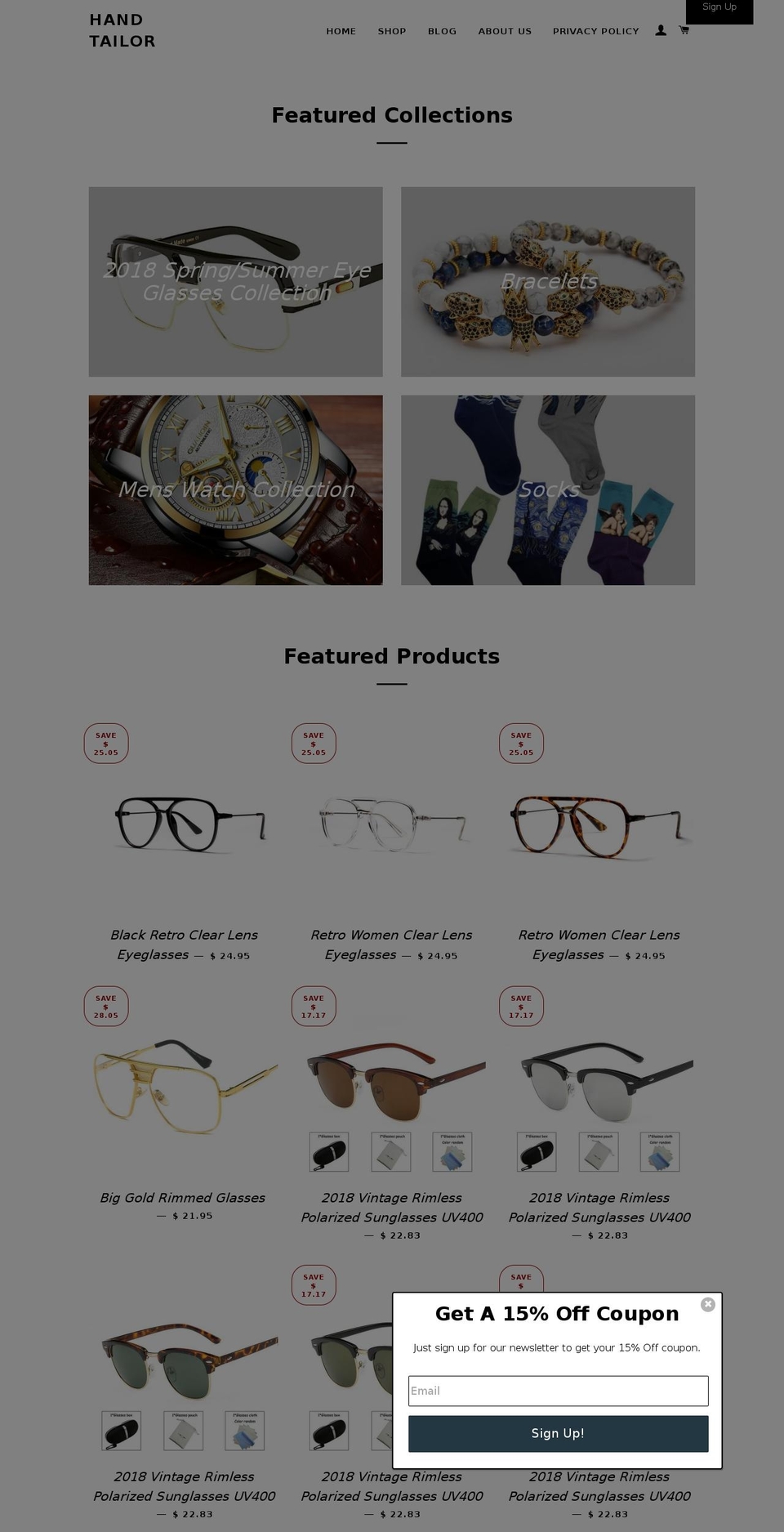 hand-tailor.com — Shopify storefront screenshot
