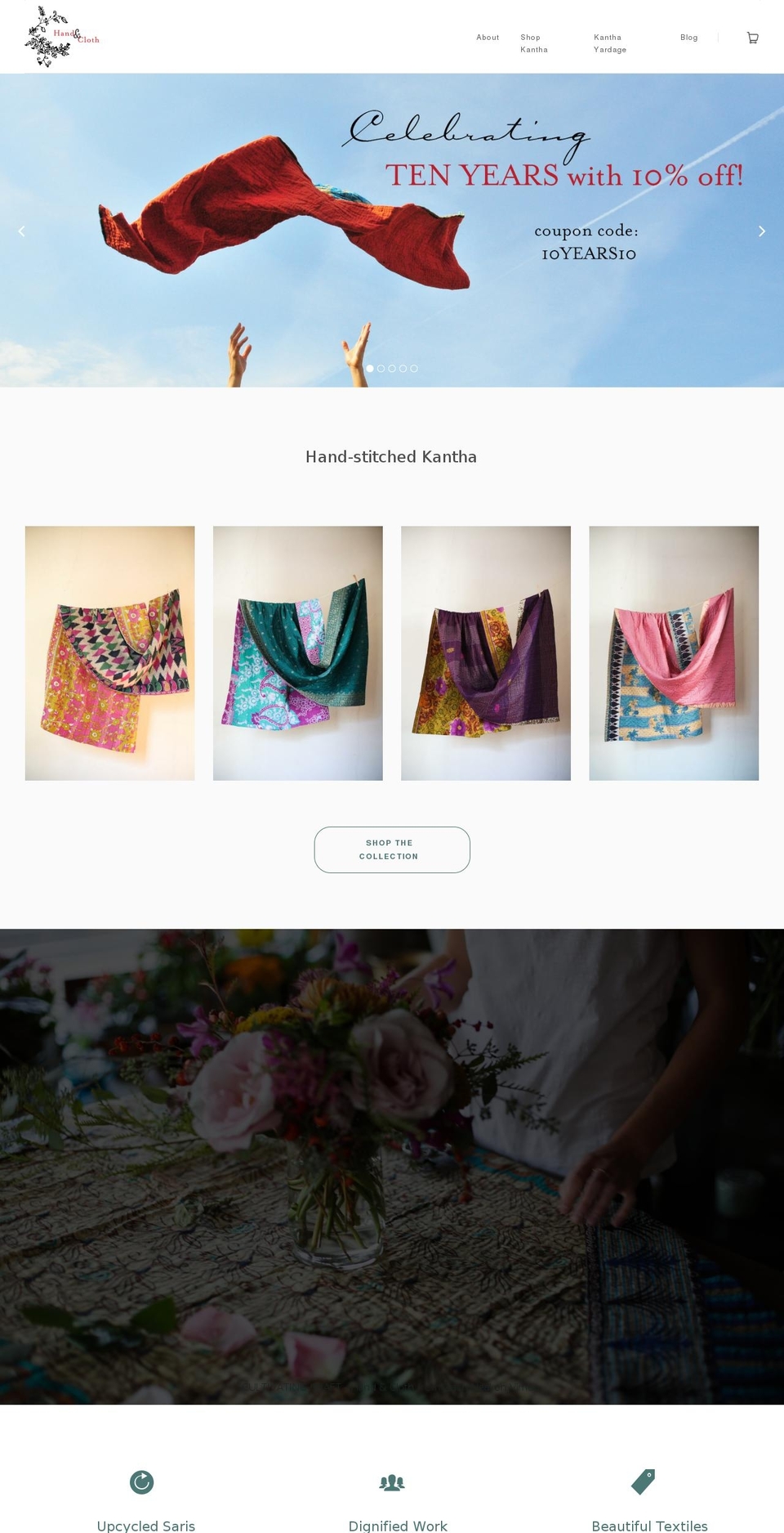 handandcloth.biz shopify website screenshot