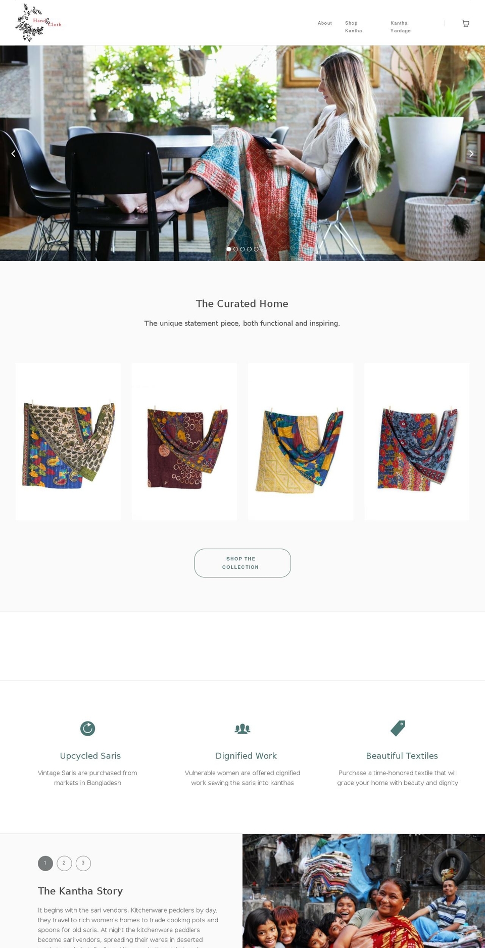 handandcloth.net shopify website screenshot