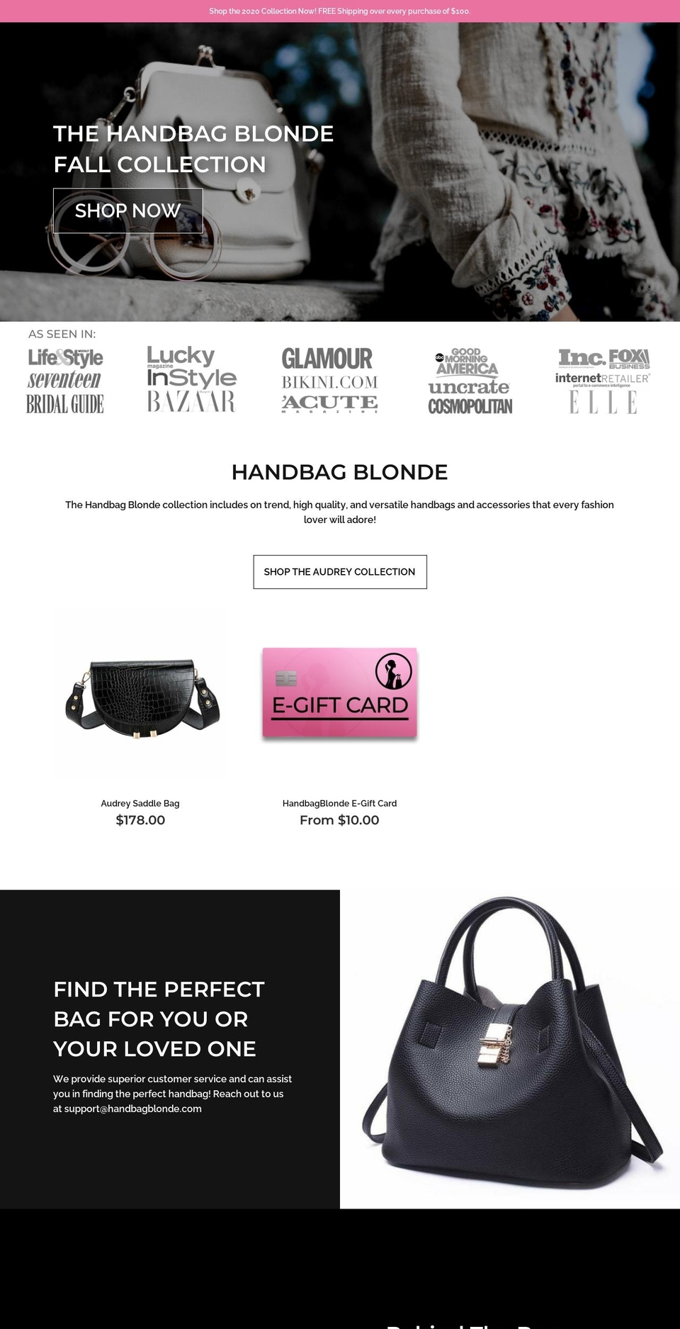 handbagblonde.com — Shopify storefront screenshot