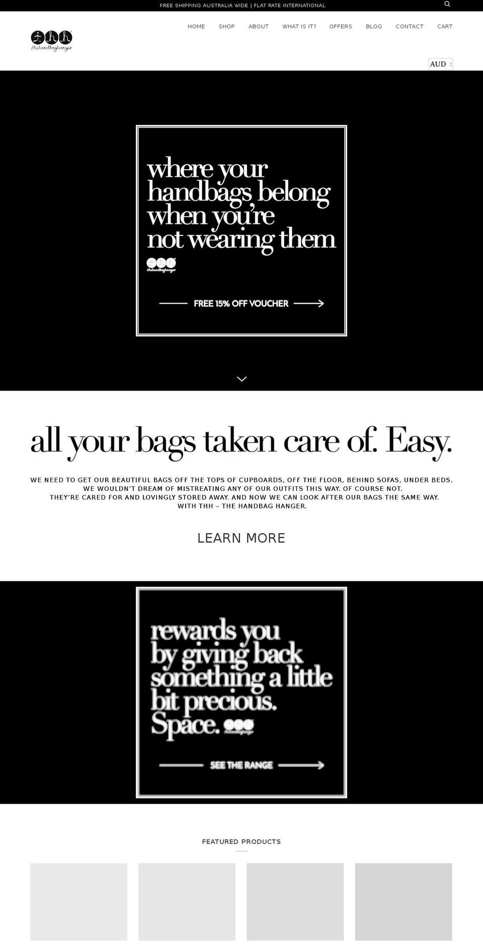 handbaghanger.com — Shopify storefront screenshot