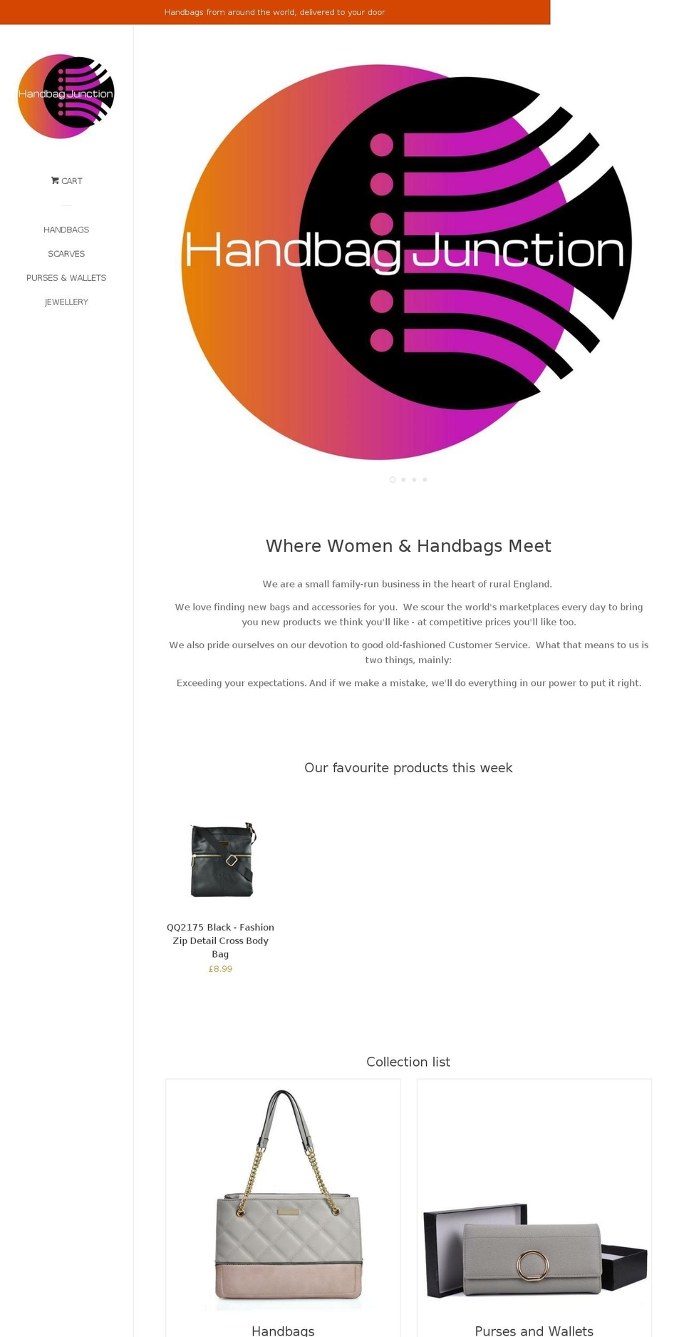 handbagjunction.com — Shopify storefront screenshot