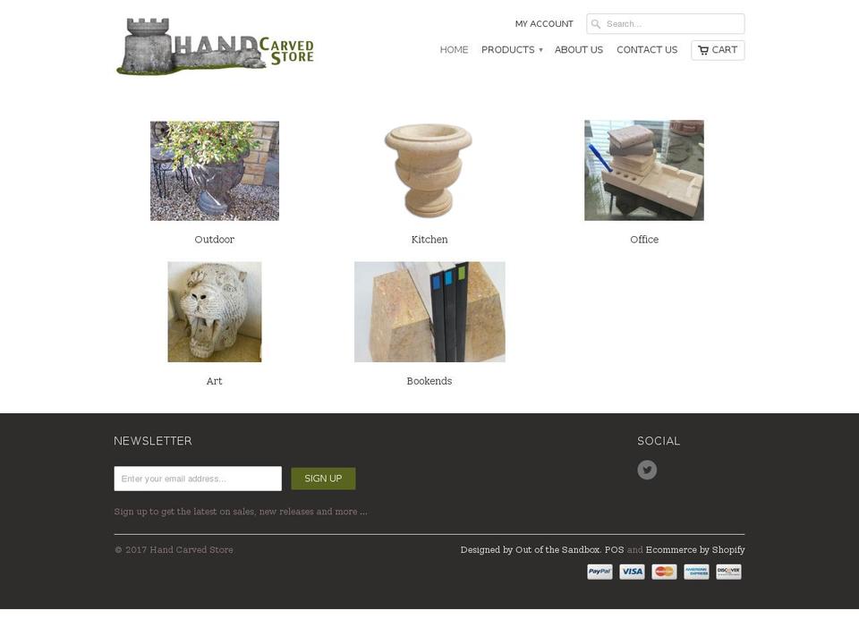 handcarvedstore.net shopify website screenshot