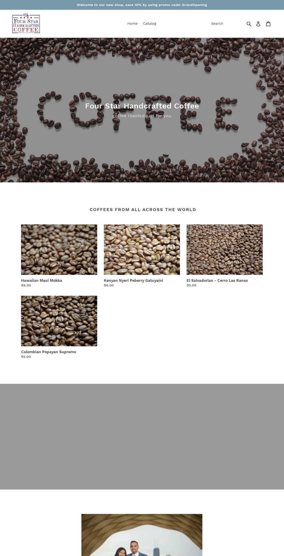 handcrafted.coffee shopify website screenshot