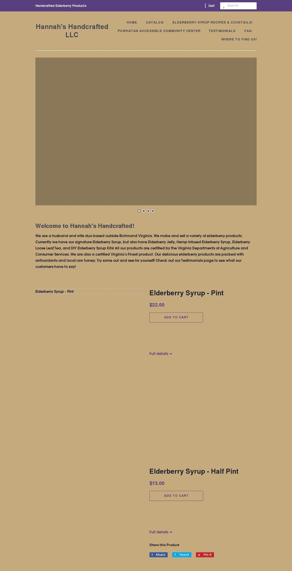 handcraftedbyhannah.com shopify website screenshot