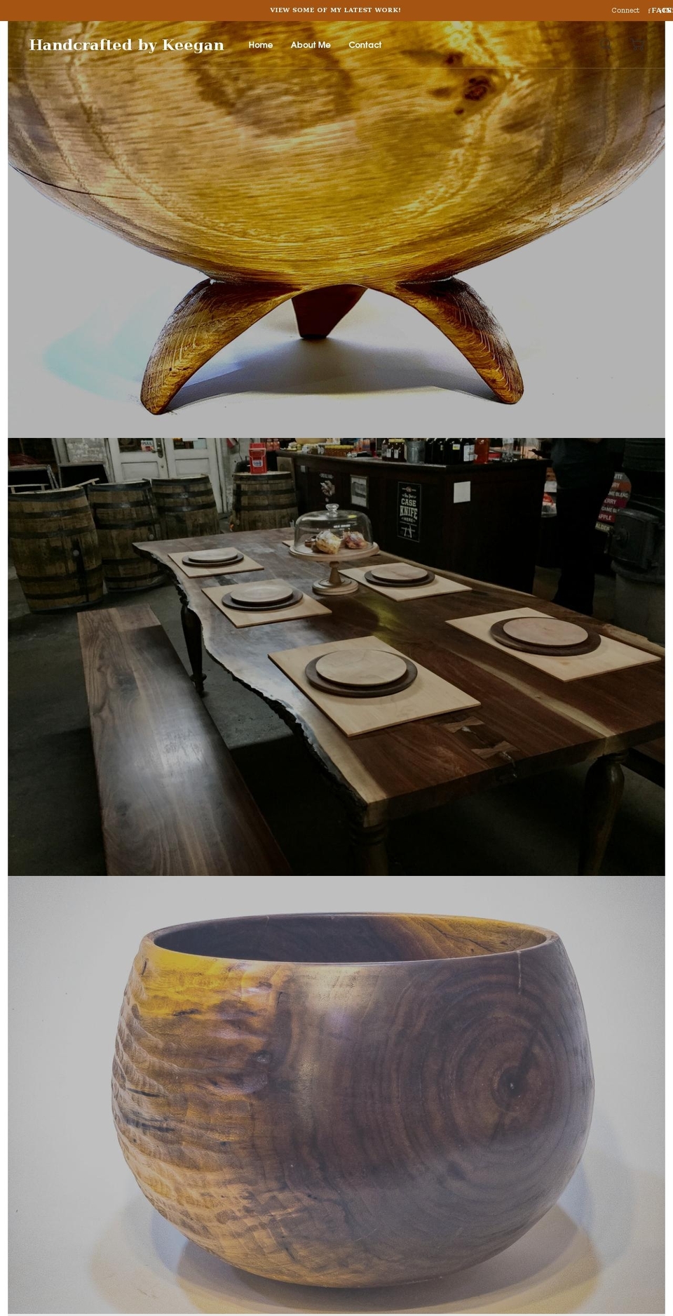 handcraftedbykeegan.com shopify website screenshot