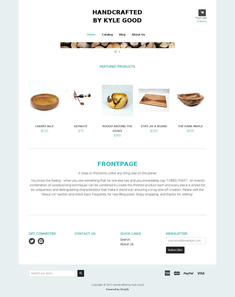 handcraftedbykylegood.com shopify website screenshot
