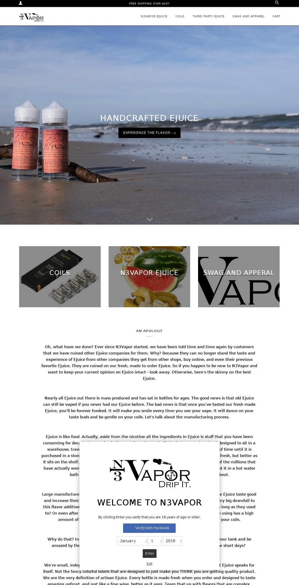 handcraftedejuice.com — Shopify storefront screenshot