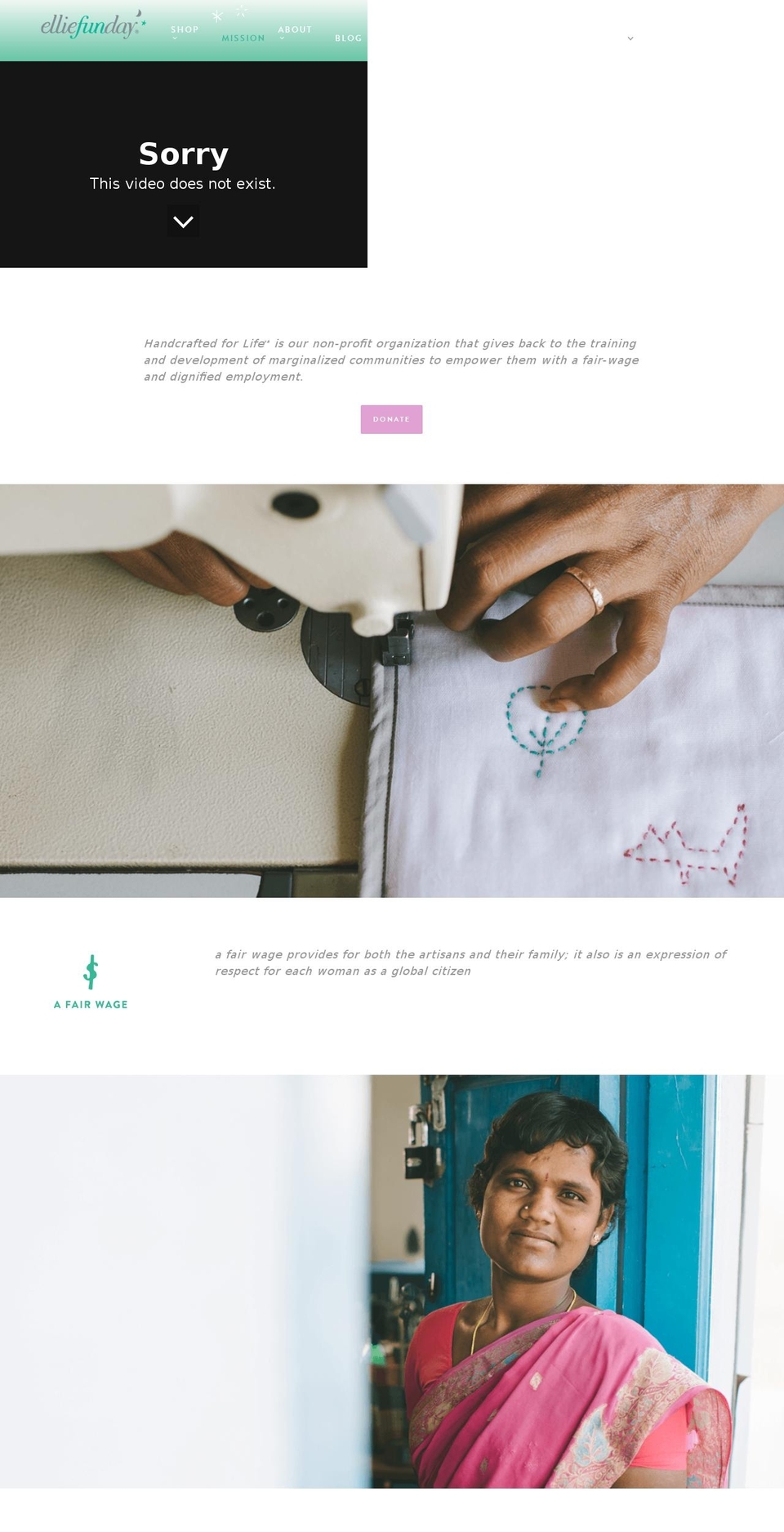 handcraftedforlife.org shopify website screenshot