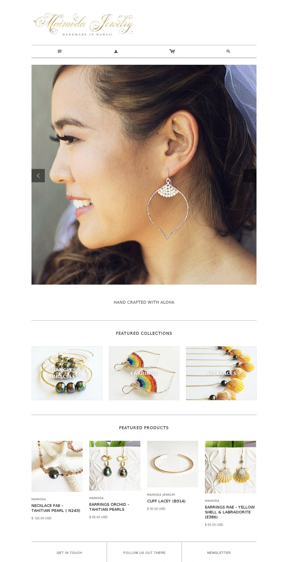 handcraftedjewelry.co shopify website screenshot