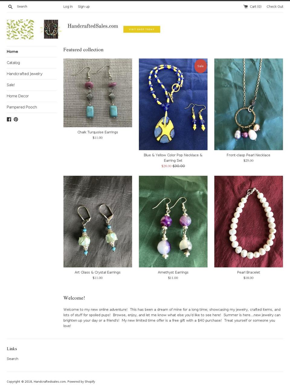 handcraftedsales.com — Shopify storefront screenshot