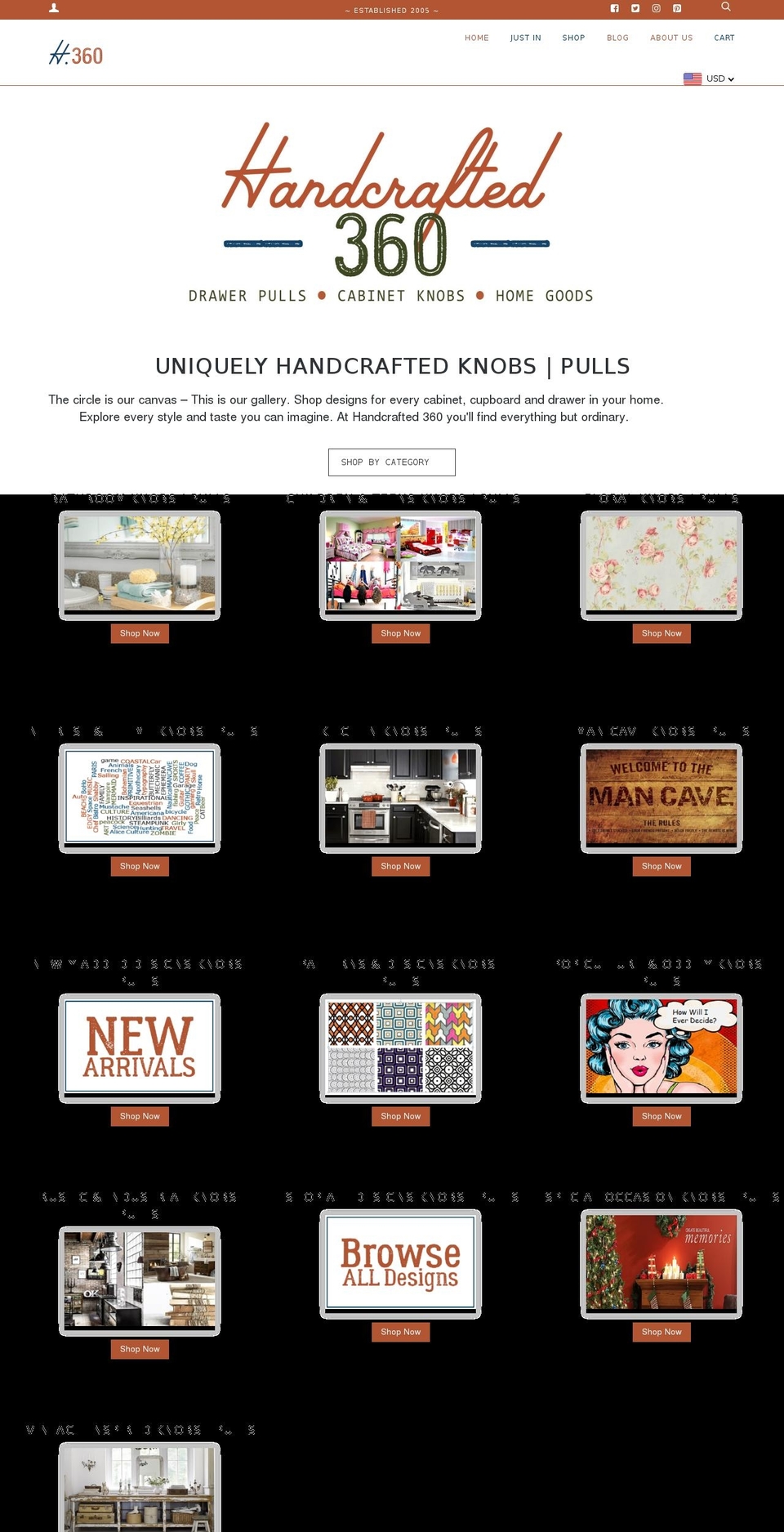 handcraftedthreesixty.com shopify website screenshot