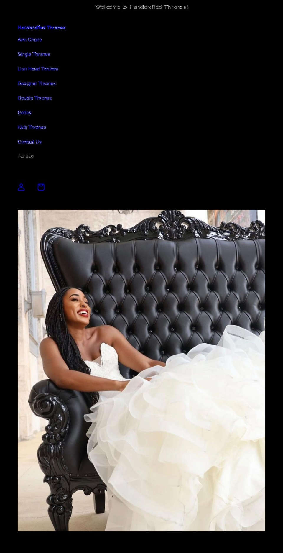 handcraftedthrones.com shopify website screenshot