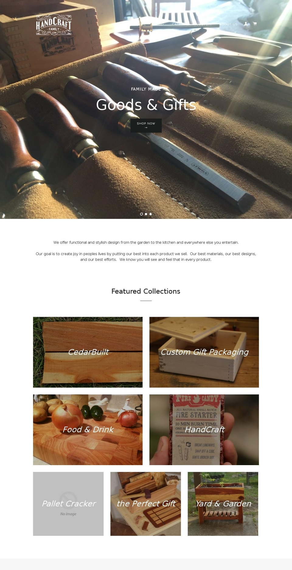 handcraftfamily.com shopify website screenshot
