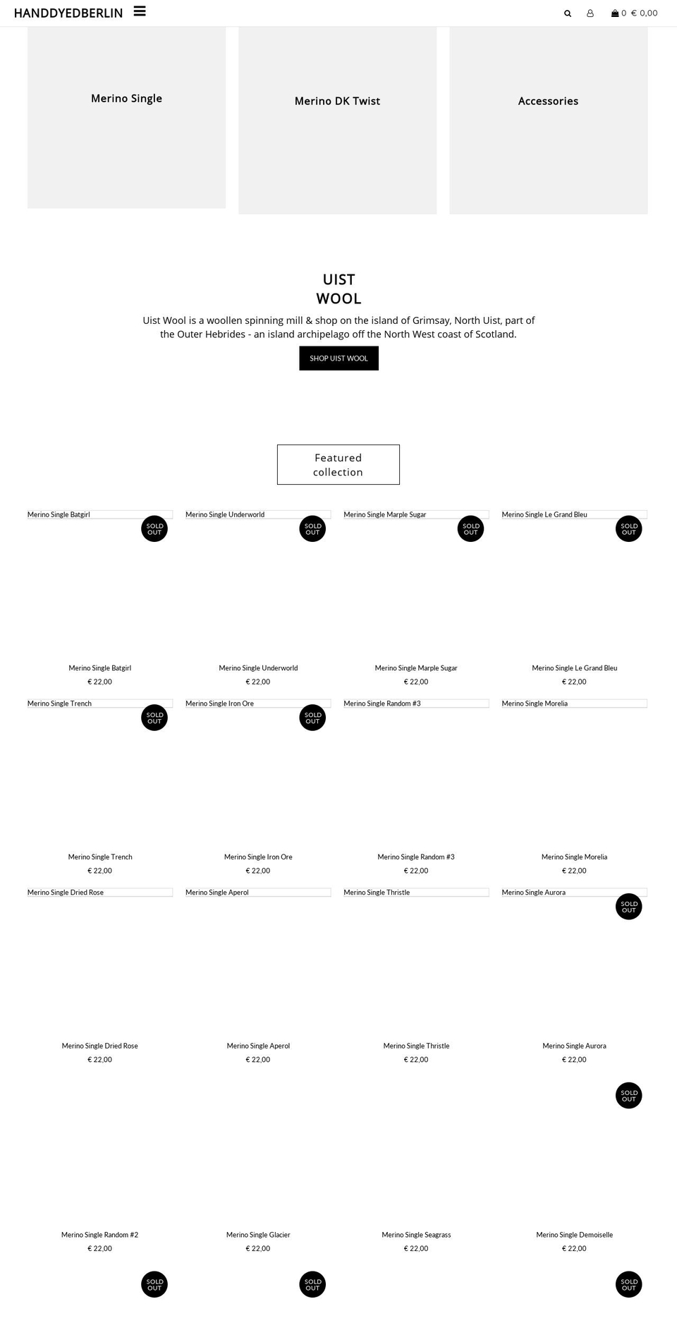 handdyedberlin.com shopify website screenshot
