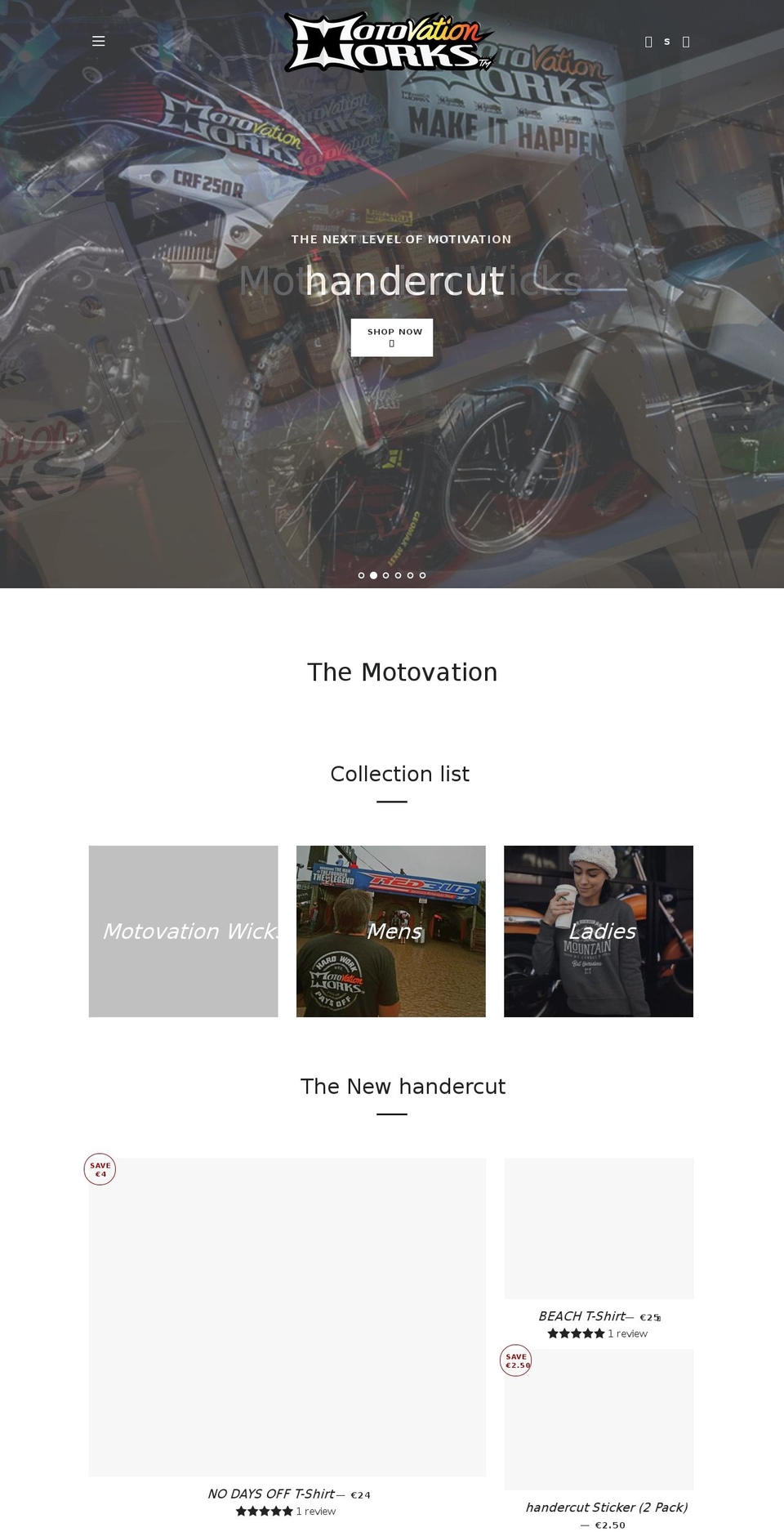 handercut.com shopify website screenshot