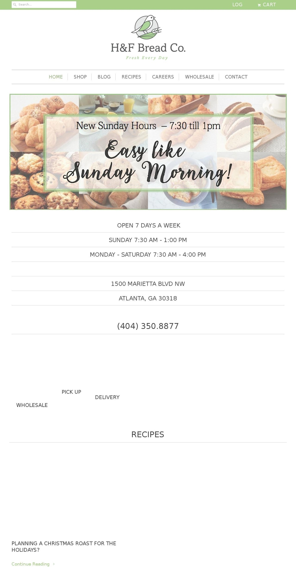 handfbreadco.com shopify website screenshot