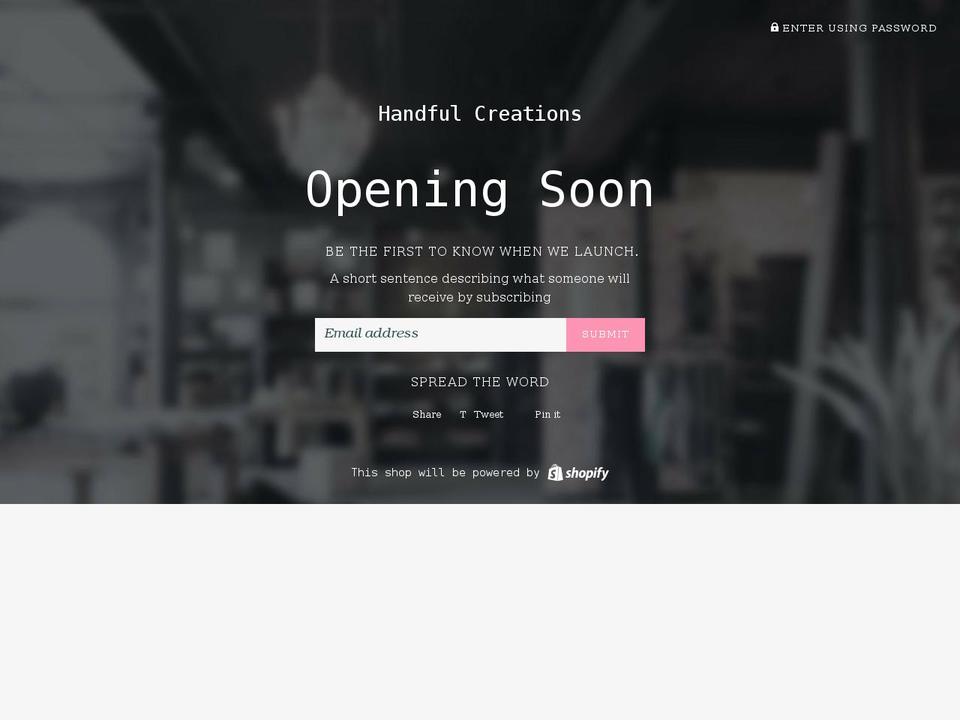 handfulcreations.com shopify website screenshot