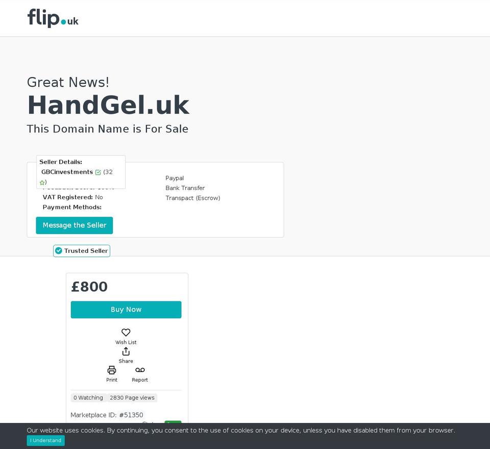 handgel.uk shopify website screenshot