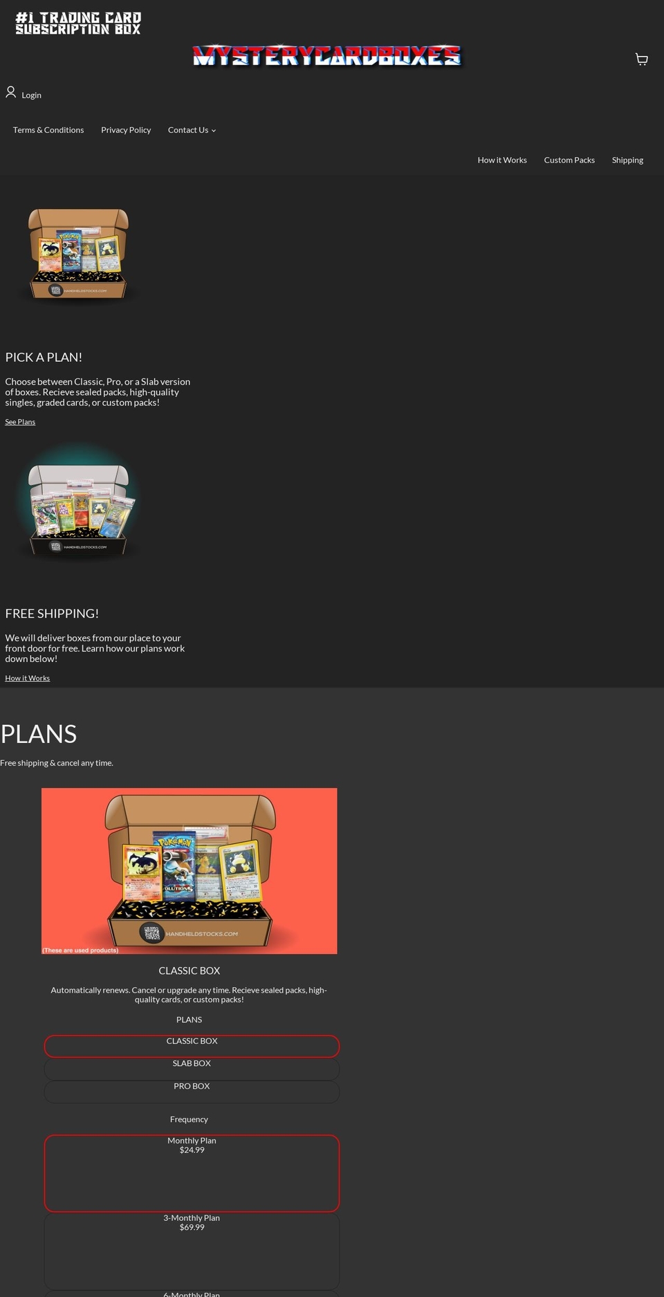 handheldstocks.com shopify website screenshot