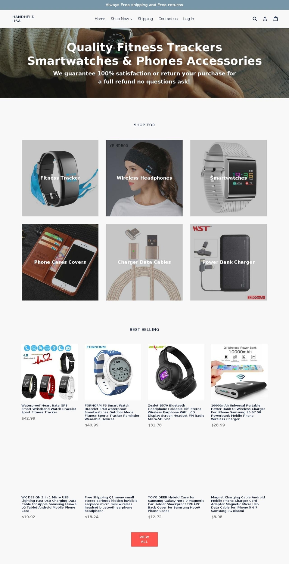 handheldusa.net shopify website screenshot