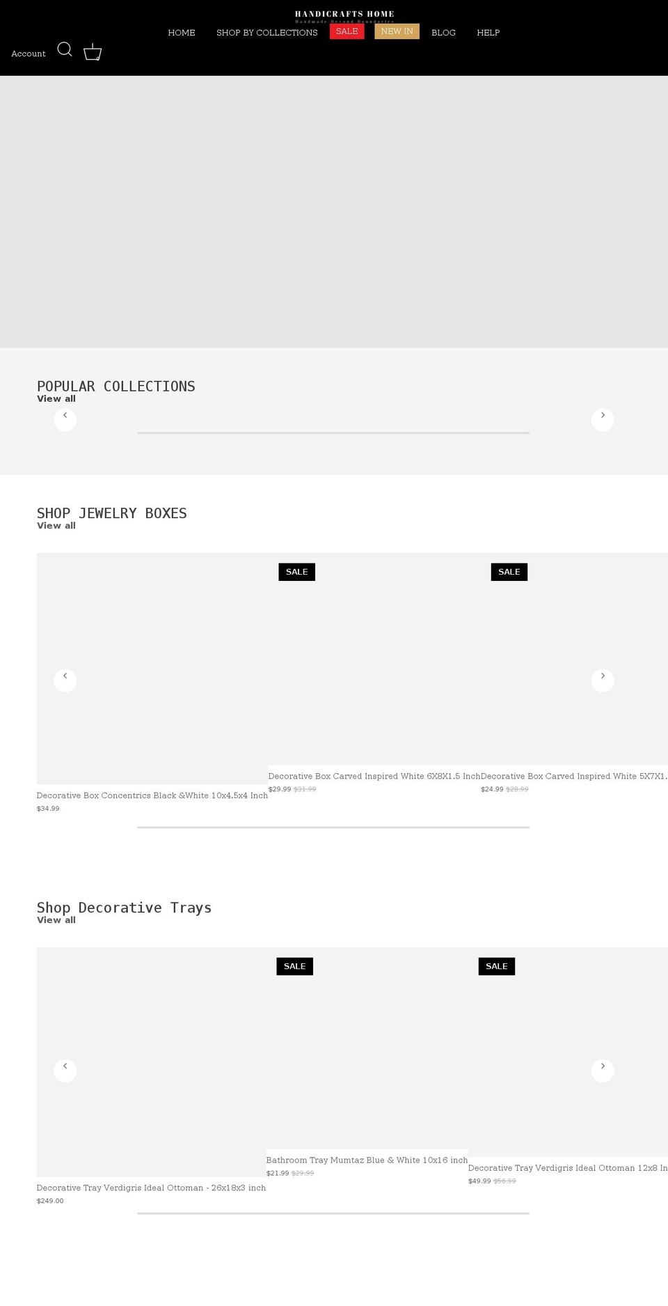 handicraftshome.com shopify website screenshot