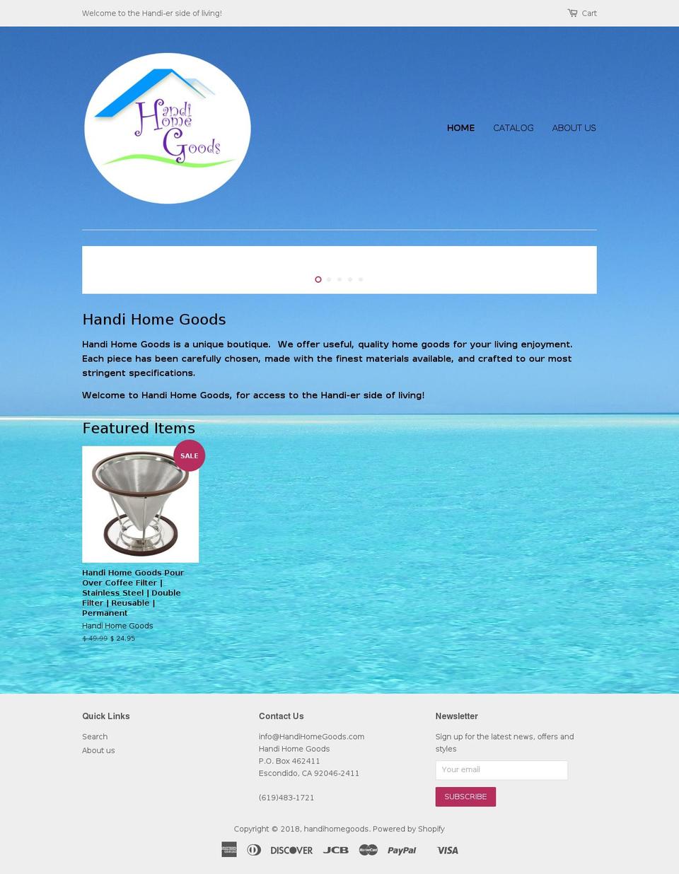 handihomegoods.com — Shopify storefront screenshot