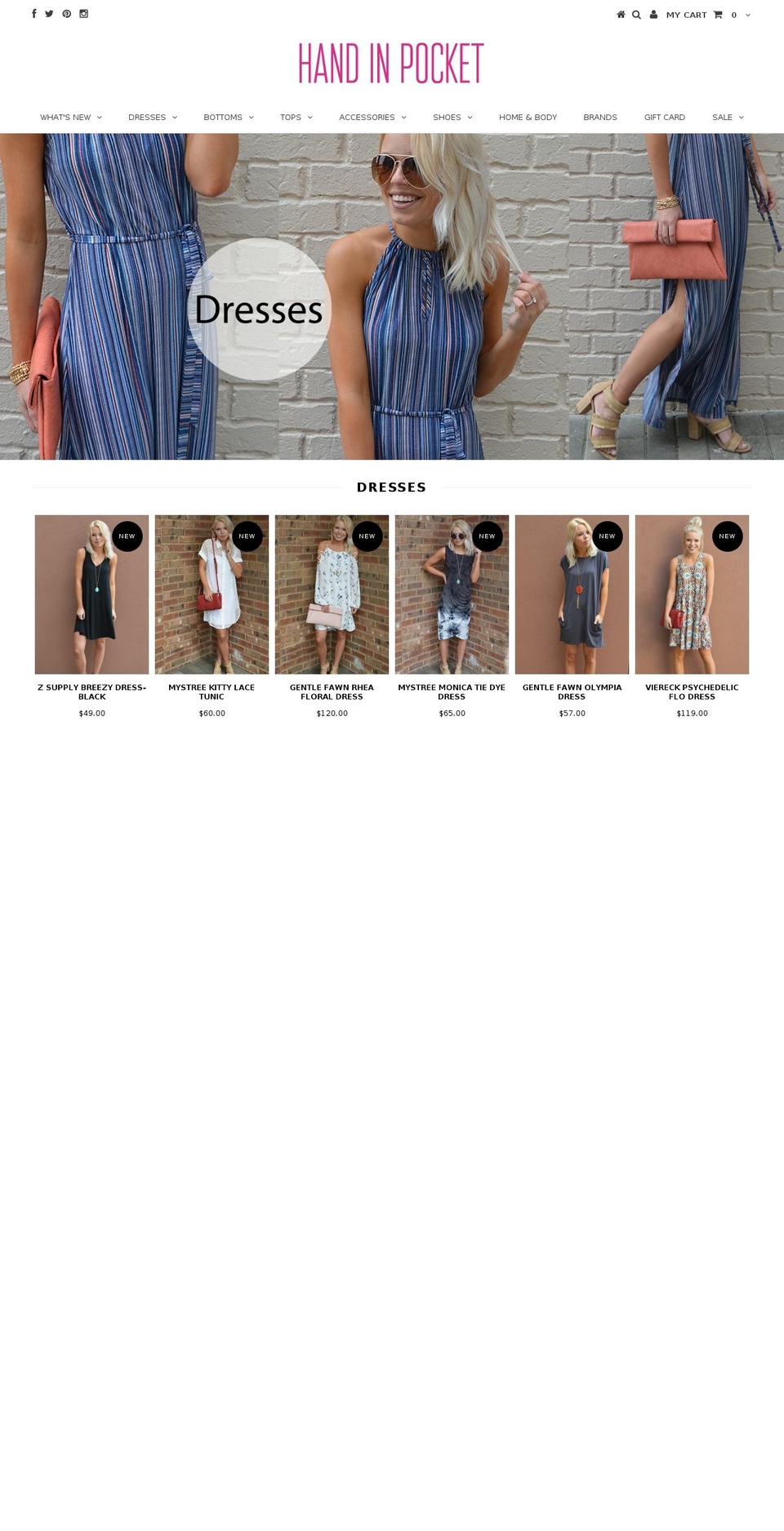 handinpocket.com shopify website screenshot