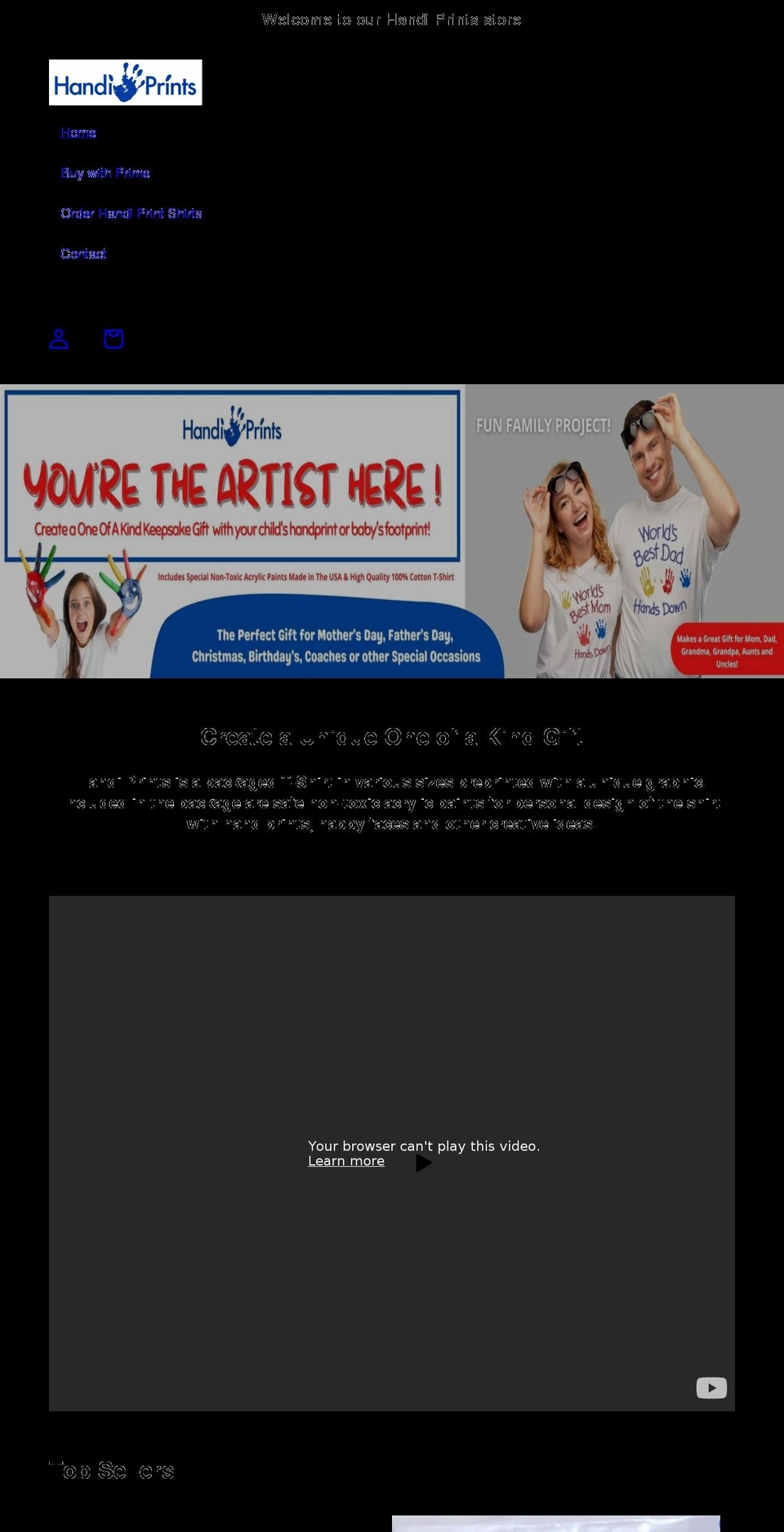 handiprints.com shopify website screenshot